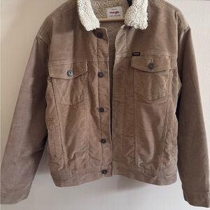 Wrangler Brown Corduroy Jacket with Sherpa Collar